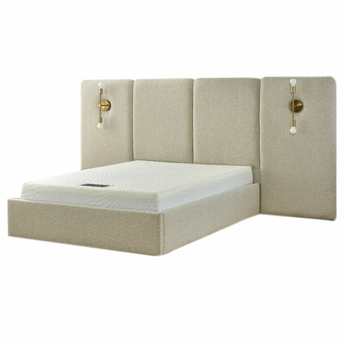 Teddy Light Boucle Bed Frame